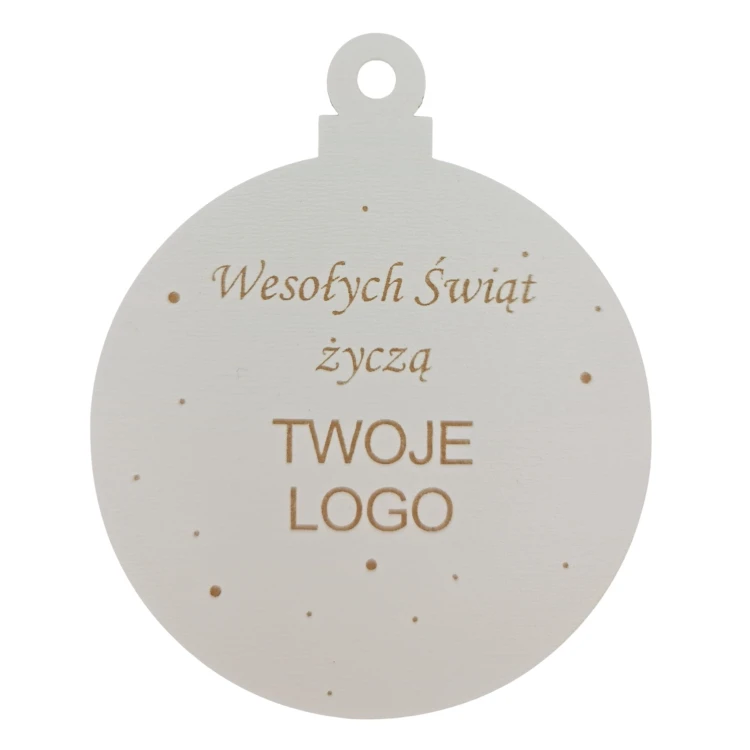 Bombka z logo firmy - Biały HDF - P0566