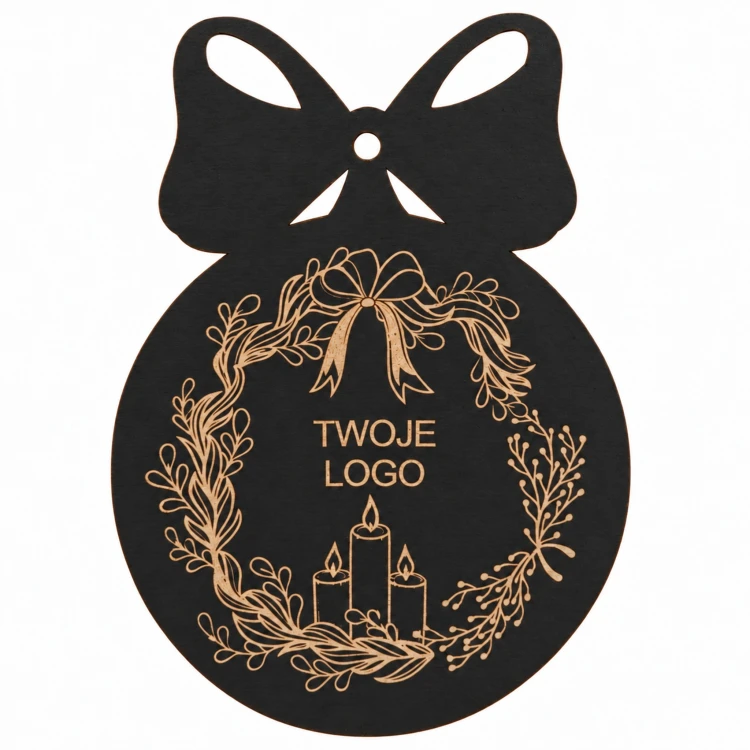 Bombka z logo firmy - Czarny HDF - P0550